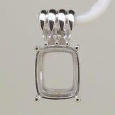 Sterling Silver Semi Mount Pendant Setting Cushion Cu 12x10mm White To - Syzjewelry
